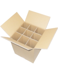 ワイン輸送箱 9本用（ダブルABF）（仕切り付）